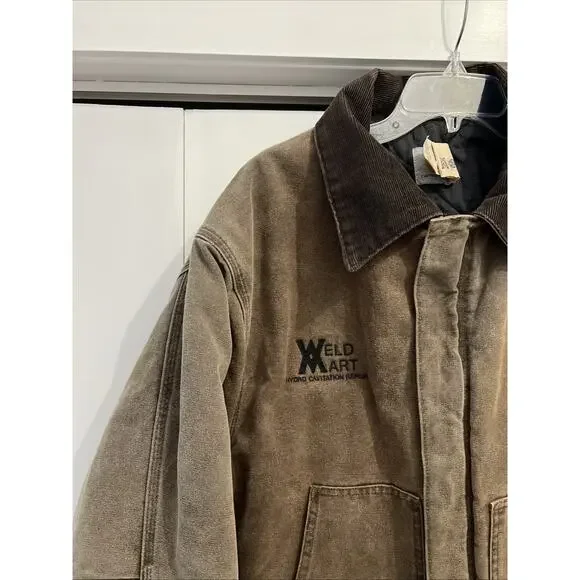 VTG Carhartt J22 CHT Chestnut Arctic Quilt-Lined Duck Work Jacket Sz XXL TALL